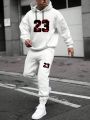 Manfinity Men's Letter Print Hoodie And Sweatpants Set