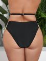 SHEIN Swim BohoFeel Plus Size Women'S Color Block Swimsuit Bottoms