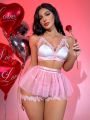 SHEIN Women's Sexy Lingerie Set With Appliques Decoration