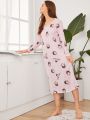 Cartoon Girls Print Night Dress