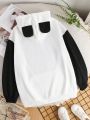 Panda Print Kangaroo Pocket 3D Ear Design Drawstring Hoodie