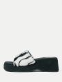 SHEIN SXY Women's Winter Home Slipper, ,Open Toe, Platform Sole And Anti-slip Design For Casual Outings/strolls