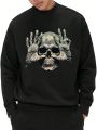 Men's Skull Printed Long Sleeve Sweatshirt