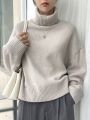 DAZY Drop Shoulder Turtle Neck Sweater