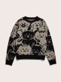 Women's Cat Pattern Pullover Sweater