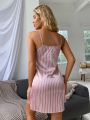 Striped Satin Cami Sleep Dress