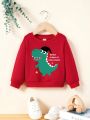 Baby Boy And Child Casual Cartoon Pattern Long-Sleeved Round Neck Sweatshirt Suitable For Autumn And Winter