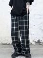 Men's Loose Plaid Printed Sports Pants