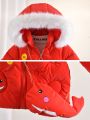 Toddler Girls' Mid-long Style Thickened Winter Coat With Fleece Lining, Fashionable -padded Jacket