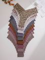 9pack Leopard Print Scallop Trim No Show Comfortable Panty