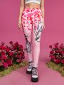 TOM & JERRY X SHEIN Cartoon Heart Print Leggings