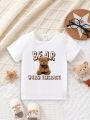 SHEIN Baby Boy Casual Simple Fun Cute Bear Pattern Top