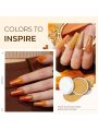 Modelones 6 Colors Acrylic Powder, Fall Autumn Acrylic Nail Powder Gold Red Yellow Orange Nail Acrylic Powder for Acrylic Nail Art 3D Nail Carving French Nail Extension, Gifts for Women