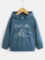 SHEIN Kids EVRYDAY Toddler Boys Letter & Figure Graphic Hoodie
