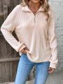 Women'S Solid Color Drop Shoulder Sweatshirt