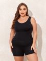 Plus Solid Shapewear Bodysuit