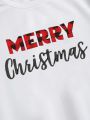 SHEIN LUNE Christmas Print Thermal Lined Sweatshirt