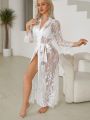 Women's Lace Belted Robe