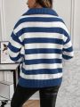 Women's Striped Drop Shoulder Sweater