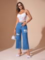 SHEIN BAE Fashionable Ripped Jeans