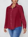 Plus Size Solid Color Simple And Fashionable Shirt