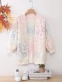 Tween Girl Leopard Pattern Duster Cardigan