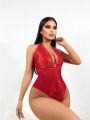 Classic Sexy Women's Sexy Lace Perspective Bodysuit