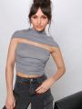 Luxe Draped Neck Tube Crop Top