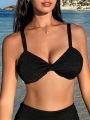 SHEIN Swim Basics Solid Color Twisted Bikini Top