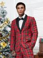 SHEIN Men 1pc Tartan Print Shawl Collar Blazer