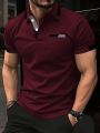 Manfinity Men's Short Sleeve Polo Shirt With Colorblocking Design
