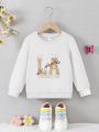 Girls' Letter Printed Fleece Sweatshirt