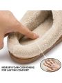 Mens Leather Slippers Comfy Handmade Stitch Slip-on House Shoes Warm Fur Lined Rubber Sole Indoor Outdoor