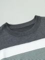 Men's Striped Colorblock Round Neck Sweater