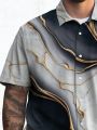 Manfinity LEGND Men'S Plus Size All-Over Printed Short Sleeve Shirt