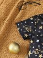 Infant Boys' Star & Letter Print Short Sleeve Shirt And Shorts Set