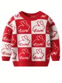 Toddler Girls' Color Block Rabbit Pattern Sweater