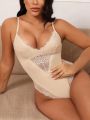 Plus Size Lace Decorated Shapewear Bodysuit