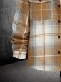 Manfinity Men Plaid Print Teddy Lined Overcoat Without Sweater