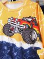 SHEIN Kids QTFun Young Boy Car Print Sweatshirt & Sweatpants
