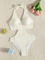 SHEIN Swim Chicsea Solid Color Hollow Out One-piece Swimsuit