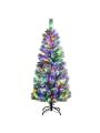 Costway 5FT Pre-Lit Hinged Christmas Tree Snow Flocked w/9 Modes Remote Control Lights