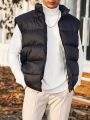 Manfinity Men Plus Zip Up Puffer Vest Coat