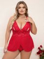 Classic Sexy Plus Size Women'S Wirefree Sexy Lingerie Dress With T-Back G-String (Valentine'S Day Edition)