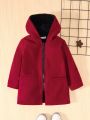 SHEIN Young Boy Zip Up Hooded Overcoat