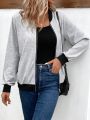 Women's Fashion Sporty Minimalist Grey Jacket