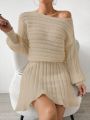 SHEIN Frenchy Lantern Sleeve Sweater Dress