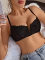 SHEIN Women's Sexy Black Lace Lingerie