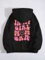 Hooded Sweatshirt With Text Print