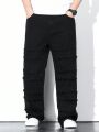 Men Plus Raw Trim Straight Leg Jeans